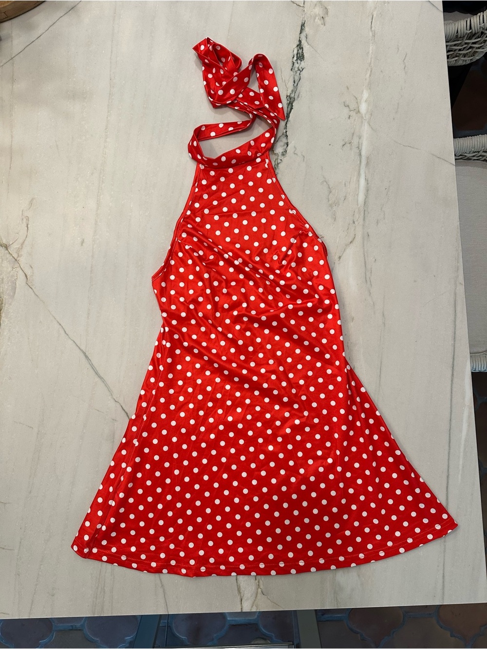 Red Polka Dot Halter Dress